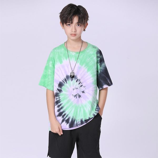 children's men's fashion multi color heavy industry wash tie dye whirlpool children's t-shirt boys' short sleeve, White
children's men's fashion multi color heavy industry wash tie dye whirlpool children's t-shirt boys' short sleeve, White