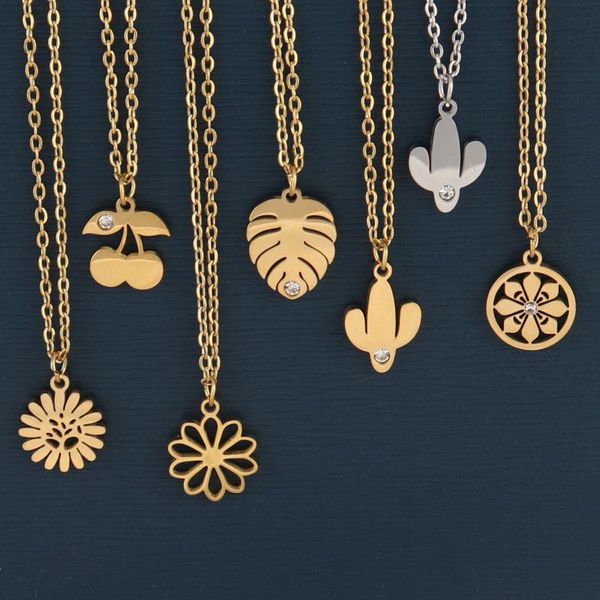 chains gold silver color stainless steel hoop necklace for women simple geometric round sun flower /cactus/ leaf pendant necklaces
chains gold silver color stainless steel hoop necklace for women simple geometric round sun flower /cactus/ leaf pendant necklaces