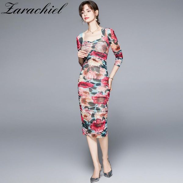 casual dresses summer runway mesh ruched sheath midi dress women rose print square collar puff sleeve elastic bodycon party folds vestidos, Black;gray
casual dresses summer runway mesh ruched sheath midi dress women rose print square collar puff sleeve elastic bodycon party folds vestidos, Black;gray