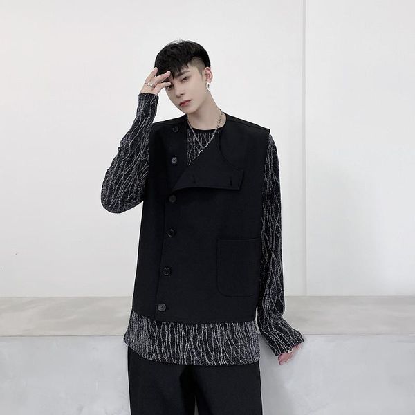 men's vests male japan harajuku streetwear short style sleeveless coat waistcoat outerwear men asymmetry placket vintage casual vest ja, Black;white
men's vests male japan harajuku streetwear short style sleeveless coat waistcoat outerwear men asymmetry placket vintage casual vest ja, Black;white