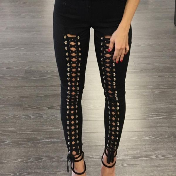 women's pants & capris fashion women high waist pencil leggings stretchy bandage hollowed out, Black;white
women's pants & capris fashion women high waist pencil leggings stretchy bandage hollowed out, Black;white
