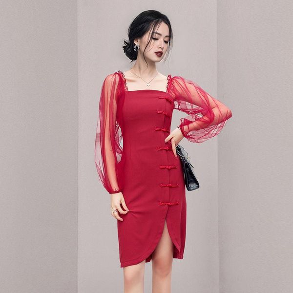casual dresses coigarsam women dress autumn 2022 long sleeve square collar red robe vestidos, Black;gray
casual dresses coigarsam women dress autumn 2022 long sleeve square collar red robe vestidos, Black;gray