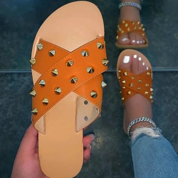 cross flat women slippers non-slip retro rivets leisure female outdoor beach shoes cool black fashion flip flops for woman
cross flat women slippers non-slip retro rivets leisure female outdoor beach shoes cool black fashion flip flops for woman