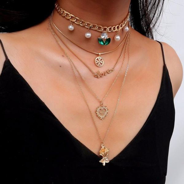 chokers fashion lady multi-layered beads necklace set heart flower pendant alloy streetcopper bead for women, Golden;silver
chokers fashion lady multi-layered beads necklace set heart flower pendant alloy streetcopper bead for women, Golden;silver