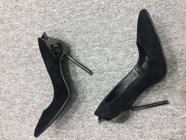 brand design women dress shoes fashion pumps with metal heel genuine leather spring autumn pointed toe thin high heels, Black
brand design women dress shoes fashion pumps with metal heel genuine leather spring autumn pointed toe thin high heels, Black