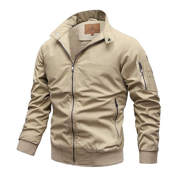 men's jackets drop brand khaki navy black casual cotton jacket 2021 autumn military coats stand collar zipper jaqueta 3xl, Black;brown
men's jackets drop brand khaki navy black casual cotton jacket 2021 autumn military coats stand collar zipper jaqueta 3xl, Black;brown