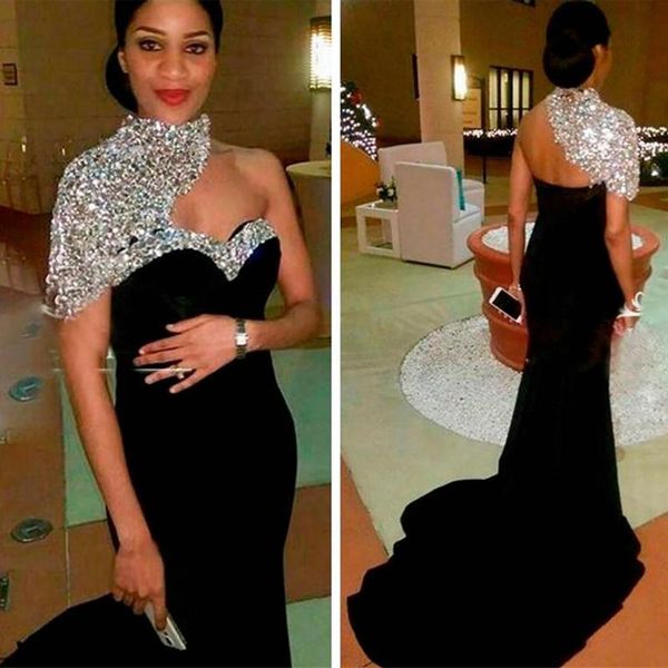 party dresses custom dress beaded crystal mermaid formal high neck sleeveless prom evening and floor elastic satin, White;black
party dresses custom dress beaded crystal mermaid formal high neck sleeveless prom evening and floor elastic satin, White;black