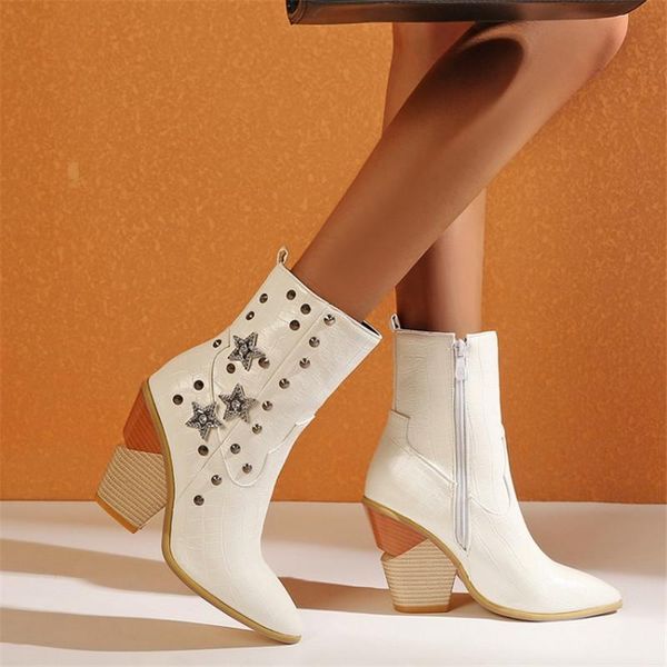 boots pxelena large size 34-45 crystal star rivet western women 2021 autumn winter chunky block high heel cowboy ankle zip, Black
boots pxelena large size 34-45 crystal star rivet western women 2021 autumn winter chunky block high heel cowboy ankle zip, Black