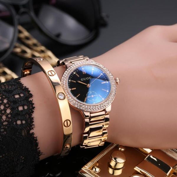 wristwatches fashion guou brand casual luxury watches sapphire blue rose gold steel watch female diamond quartz waterproof woman, Slivery;brown
wristwatches fashion guou brand casual luxury watches sapphire blue rose gold steel watch female diamond quartz waterproof woman, Slivery;brown