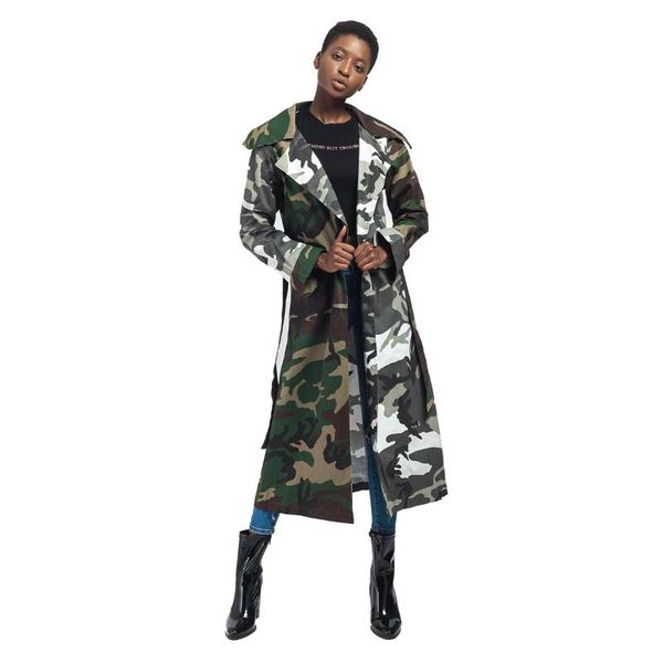 women's trench coats 2021 autumn fashion coat femme green camouflage laceup vintage long outwear loose clothing belted streetwear, Tan;black
women's trench coats 2021 autumn fashion coat femme green camouflage laceup vintage long outwear loose clothing belted streetwear, Tan;black