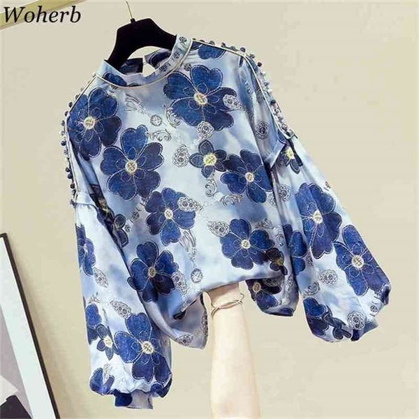 elegant floral blouse women shirts summer stand collar long lantern sleeve blusas ladies casual all match blouses 210519, White
elegant floral blouse women shirts summer stand collar long lantern sleeve blusas ladies casual all match blouses 210519, White
