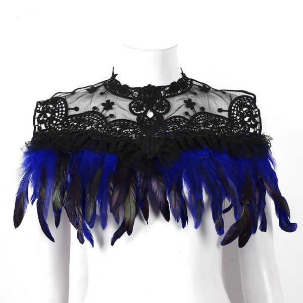 scarves msemis gothic victorian real natural feather embroidery lace harness collar necklace bib with ribbon ties for halloween costume, Blue;gray
scarves msemis gothic victorian real natural feather embroidery lace harness collar necklace bib with ribbon ties for halloween costume, Blue;gray