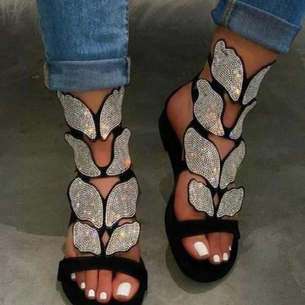 summer 2021 ladies luxury crystal gladiator sandals open toe back zipper casual roman style flat large size, Black
summer 2021 ladies luxury crystal gladiator sandals open toe back zipper casual roman style flat large size, Black