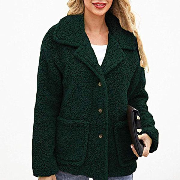 ladies button long sleeve oversized casual faux fur warm plush women coat outwear lapel double pocket short winter jacket women's jacke, Black;brown
ladies button long sleeve oversized casual faux fur warm plush women coat outwear lapel double pocket short winter jacket women's jacke, Black;brown