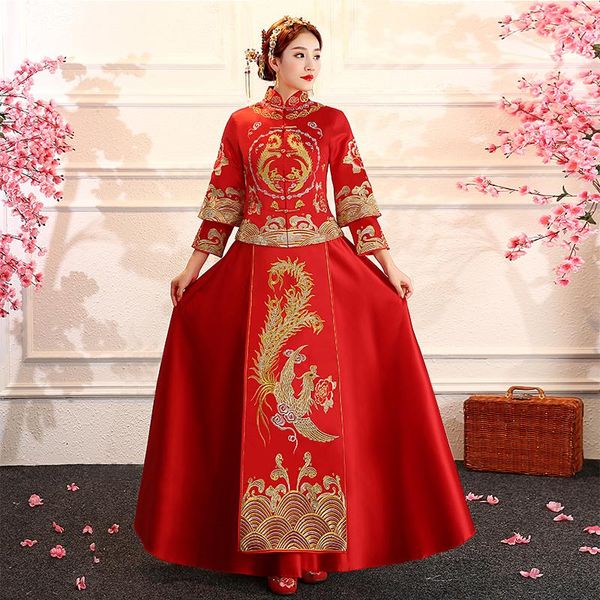 ethnic clothing vintage chinese style formal dress royal phoenix wedding cheongsam costume red bride traditional tang suit embroidery qipao
ethnic clothing vintage chinese style formal dress royal phoenix wedding cheongsam costume red bride traditional tang suit embroidery qipao