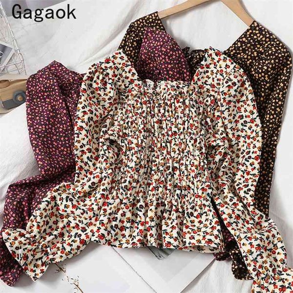 women blouses spring autumn sweet corduroy ruffles floral square collar slim shirts korean chic wild blouse 210531, White
women blouses spring autumn sweet corduroy ruffles floral square collar slim shirts korean chic wild blouse 210531, White