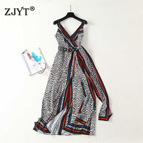 women fashion summer runway long dress elegant v neck leopard print spaghetti strap holiday dresses 210601, Black;gray
women fashion summer runway long dress elegant v neck leopard print spaghetti strap holiday dresses 210601, Black;gray