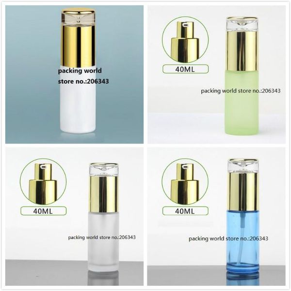 40ml pearl white/green/frosted/blue glass bottle with gold press pump/sprayer for serum/lotion /emulsion/foundation/toner pack storage bottl
40ml pearl white/green/frosted/blue glass bottle with gold press pump/sprayer for serum/lotion /emulsion/foundation/toner pack storage bottl