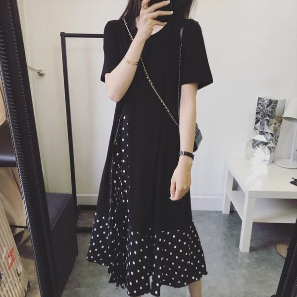plus size 4xl summer dress womens camis fake two piece vestidos patchwork loose black dot print robe brand clothes, White
plus size 4xl summer dress womens camis fake two piece vestidos patchwork loose black dot print robe brand clothes, White