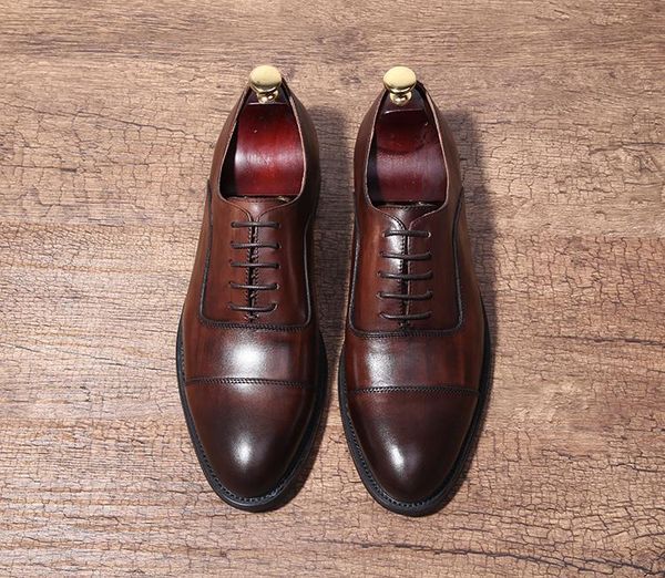 dress shoes men handmade cow genuine leather men's wedding british pointed toe lace-up oxfoeds for, Black
dress shoes men handmade cow genuine leather men's wedding british pointed toe lace-up oxfoeds for, Black