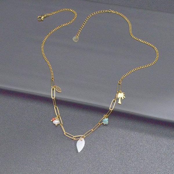 pendant necklaces european and american ins light luxury holiday style women's titanium steel necklace coconut pearl exquisite design n, Silver
pendant necklaces european and american ins light luxury holiday style women's titanium steel necklace coconut pearl exquisite design n, Silver