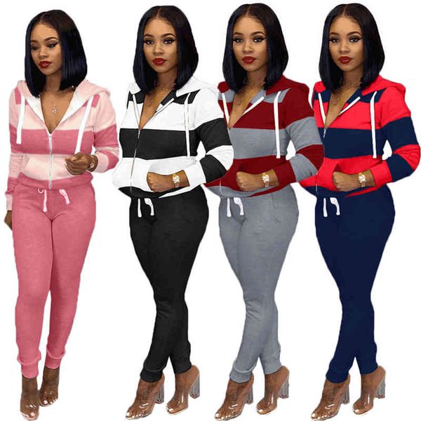 women's tracksuits autumn winter tracksuit women two piece set striped hoodies zipper coat and pants leisure jogging suit fema, Gray
women's tracksuits autumn winter tracksuit women two piece set striped hoodies zipper coat and pants leisure jogging suit fema, Gray