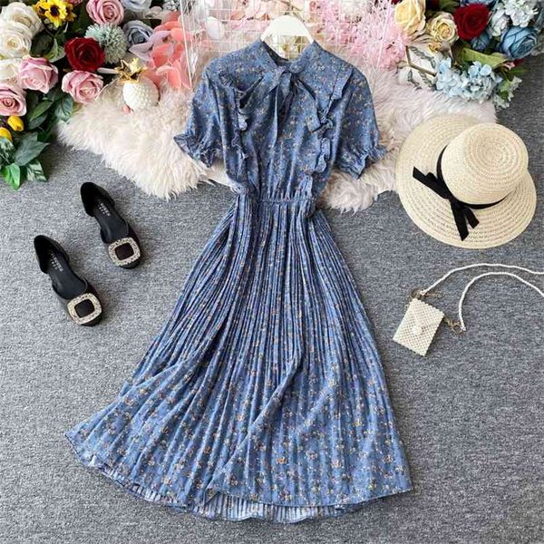 vintage ruffles floral chiffon print dress summer bow party midi long women high waist pleated beach elegant es 210430, Black;gray
vintage ruffles floral chiffon print dress summer bow party midi long women high waist pleated beach elegant es 210430, Black;gray
