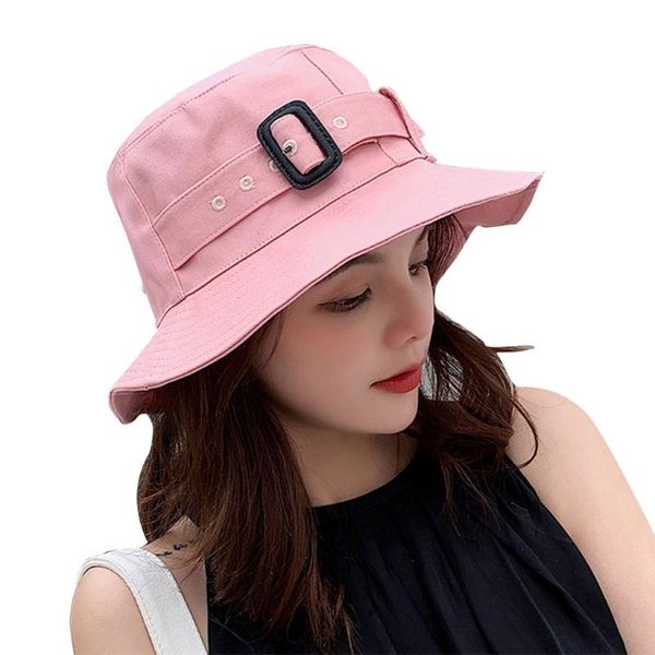 wide brim hats korean women summer solid color bucket hat elegant buckle belt outdoor sun protection beach fisherman cap, Blue;gray
wide brim hats korean women summer solid color bucket hat elegant buckle belt outdoor sun protection beach fisherman cap, Blue;gray