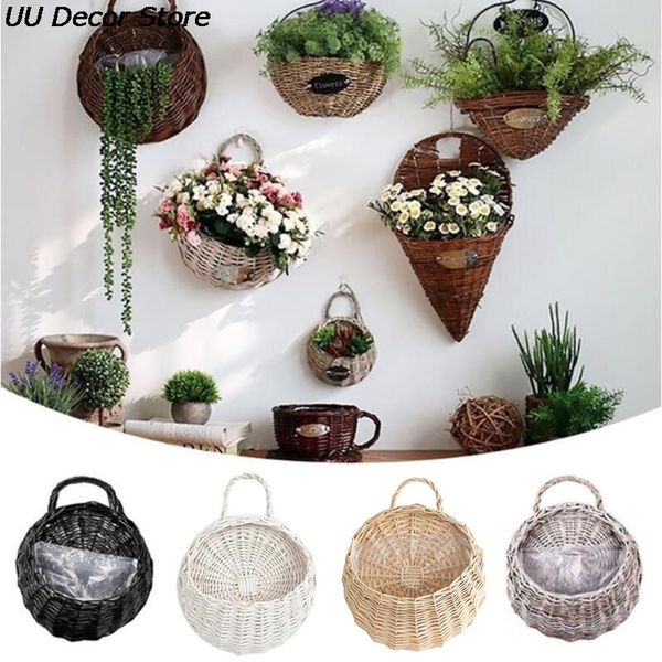 hand made wicker rattan flower basket hanging gardening wall decoration pot planter vase container plant for garden storage baskets
hand made wicker rattan flower basket hanging gardening wall decoration pot planter vase container plant for garden storage baskets