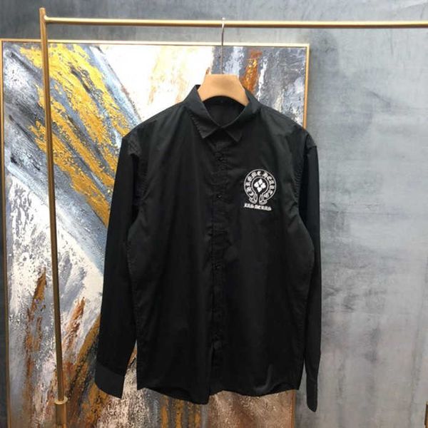 fashion outlet 21ss chrome fengchao brand ch roman hoof cross embroidery lapel casual long sleeve shirt unisex, Black
fashion outlet 21ss chrome fengchao brand ch roman hoof cross embroidery lapel casual long sleeve shirt unisex, Black