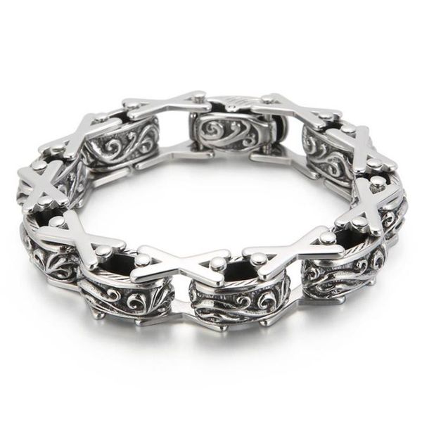 link, chain 14mm vintage flower mens biker bracelets of heavy sturdy solid 316l stainless steel bike bracelet man male jewelry gift, Black
link, chain 14mm vintage flower mens biker bracelets of heavy sturdy solid 316l stainless steel bike bracelet man male jewelry gift, Black
