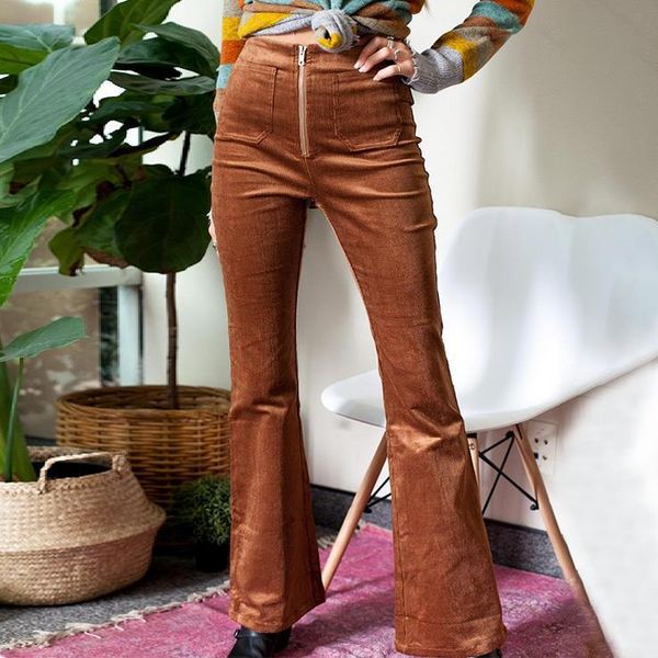 women's flared pants 2021 summer corduroy high waist long trousers office ladies fashion solid colour work & capris, Black;white
women's flared pants 2021 summer corduroy high waist long trousers office ladies fashion solid colour work & capris, Black;white