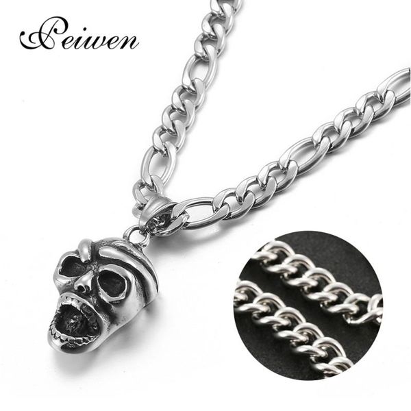 pendant necklaces men's skull necklace stainless steel motorcycle enthusiast rock punk skeleton charm chain choker male jewelry, Silver
pendant necklaces men's skull necklace stainless steel motorcycle enthusiast rock punk skeleton charm chain choker male jewelry, Silver