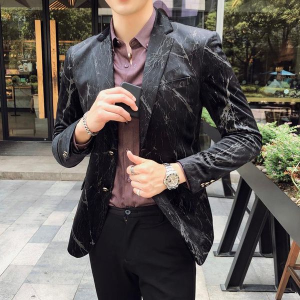 men's suits & blazers black velvet male blazer luxury printing single breasted slim fit prom men plus size 5xl fashion wedding, White;black
men's suits & blazers black velvet male blazer luxury printing single breasted slim fit prom men plus size 5xl fashion wedding, White;black
