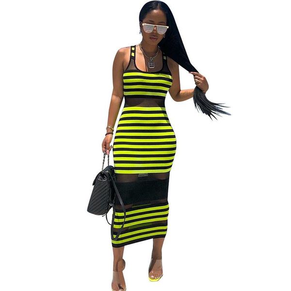 mesh sheer striped bodycon dress women sleeveless tank slim mid-calf summer casual club party basic long dresses, Black;gray
mesh sheer striped bodycon dress women sleeveless tank slim mid-calf summer casual club party basic long dresses, Black;gray