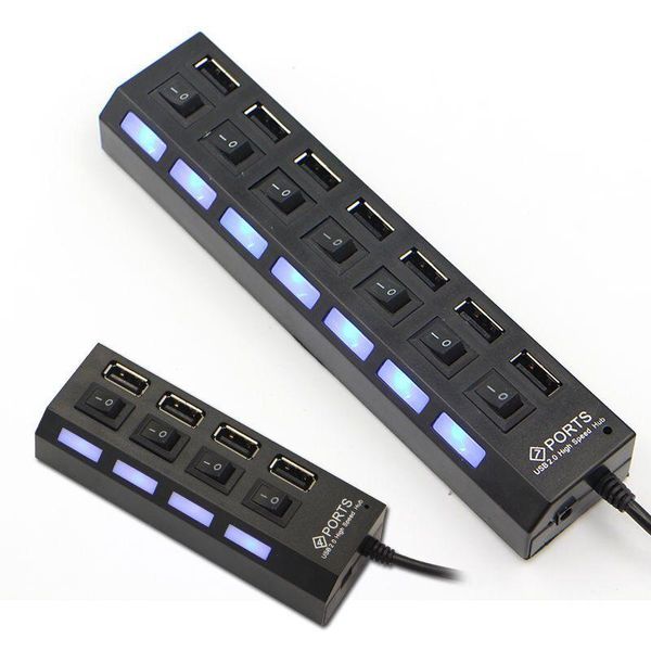 hubs selling adapter 4/7 port usb 2.0 hub multi splitter use power multiple expander with switch for pc
