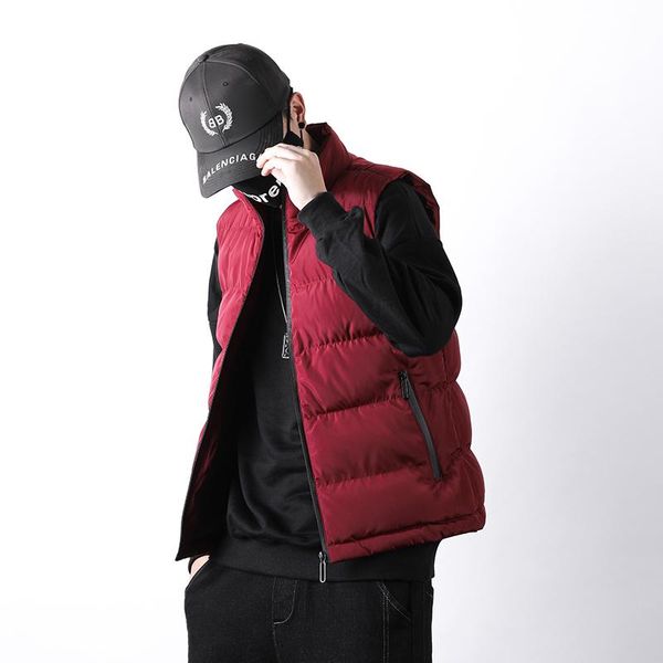 men's vests 2021 korean casual sleeveless cotton-padded jacket men primaloftone vest stand collar waistcoat male 3 colour m-5xl m27, Black;white
men's vests 2021 korean casual sleeveless cotton-padded jacket men primaloftone vest stand collar waistcoat male 3 colour m-5xl m27, Black;white