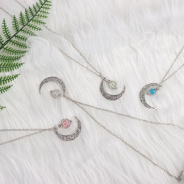 pendant necklaces 1pc moon glowing necklace gem charm jewelry women hollow luminous stone gifts, Silver
pendant necklaces 1pc moon glowing necklace gem charm jewelry women hollow luminous stone gifts, Silver