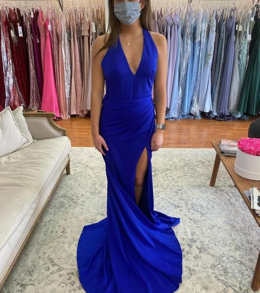party dresses long v-neck royal blue evening with slit mermaid floor length open back formal dress for women, White;black
party dresses long v-neck royal blue evening with slit mermaid floor length open back formal dress for women, White;black