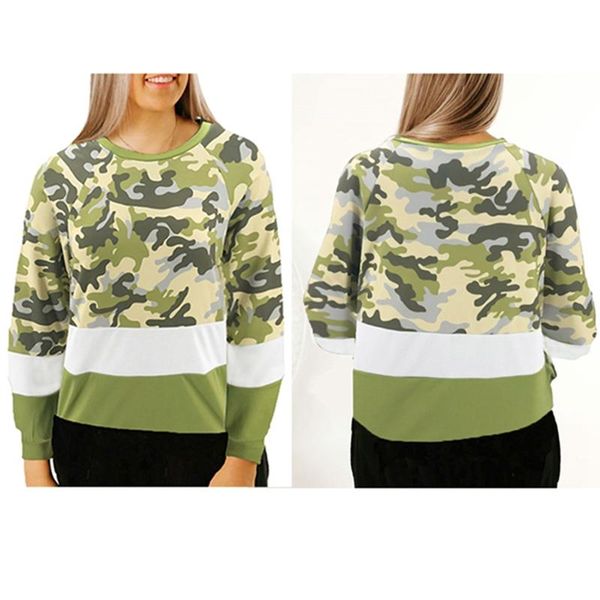 women's hoodies & sweatshirts fashion round neck loose camouflage stitching casual long-sleeved green, Black
women's hoodies & sweatshirts fashion round neck loose camouflage stitching casual long-sleeved green, Black