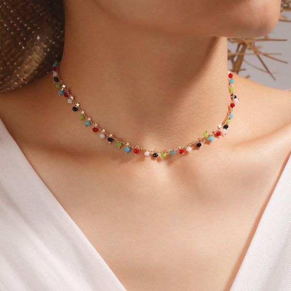 chokers color necklace women's beaded straps gold stars handmade jewelry clavicle chain accessories collar, Golden;silver
chokers color necklace women's beaded straps gold stars handmade jewelry clavicle chain accessories collar, Golden;silver