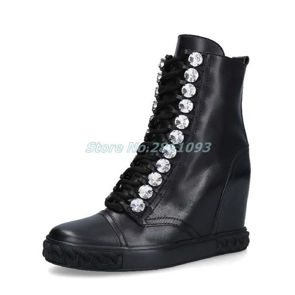 boots lace up height increase ankle booties peals decor round toe black leather dress women high heel shoes manufacturer
boots lace up height increase ankle booties peals decor round toe black leather dress women high heel shoes manufacturer