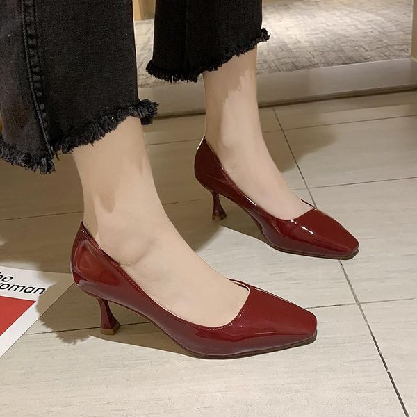 dress shoes 2021 spring patent leather pumps women fashion square toe thin high heels woman elegant wedding office, Black
dress shoes 2021 spring patent leather pumps women fashion square toe thin high heels woman elegant wedding office, Black