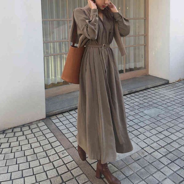 casual dresses 20v-neck single-breasted female long 2021 elegant spring sleeve with belt in straight line es loose, Black;gray
casual dresses 20v-neck single-breasted female long 2021 elegant spring sleeve with belt in straight line es loose, Black;gray