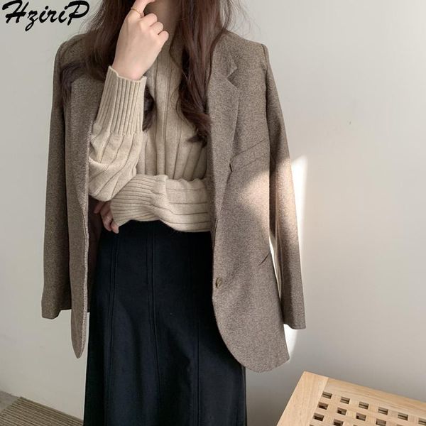 women's suits & blazers hzirip 2021 autumn fashion women blazer long sleeve casual loose office lady single breasted jacket femme jack, White;black
women's suits & blazers hzirip 2021 autumn fashion women blazer long sleeve casual loose office lady single breasted jacket femme jack, White;black