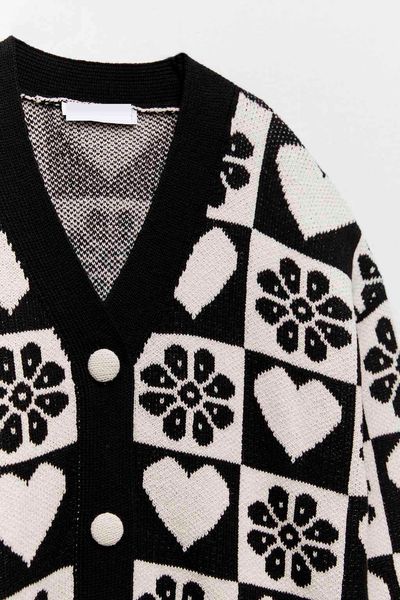 women's sweaters female sweater loose with v-neck cleavage, soft casual jacket printed for autumn and winter tpr2, White;black
women's sweaters female sweater loose with v-neck cleavage, soft casual jacket printed for autumn and winter tpr2, White;black