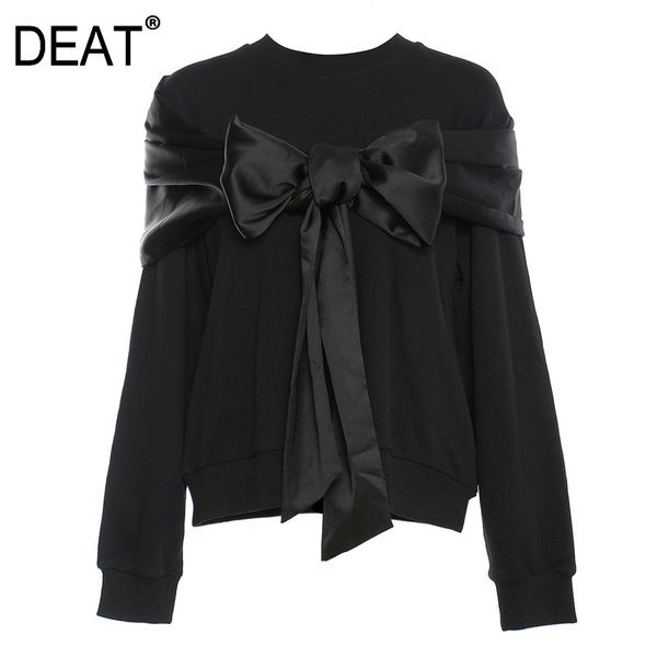 loose fit black bandage bow weatshirt o-neck long sleeve women big size fashion tide spring autumn wo162 210421
loose fit black bandage bow weatshirt o-neck long sleeve women big size fashion tide spring autumn wo162 210421