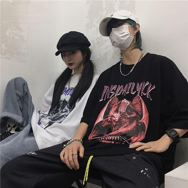 men's t-shirts hong kong style harajuku bf loose short-sleeved for men and women ins super fire couples wear class clothes, White;black
men's t-shirts hong kong style harajuku bf loose short-sleeved for men and women ins super fire couples wear class clothes, White;black
