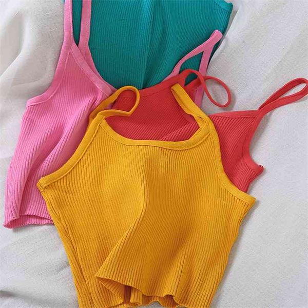 women knitting camisoles female solid street ole ladies with straps spaghetti crop 210607, White
women knitting camisoles female solid street ole ladies with straps spaghetti crop 210607, White