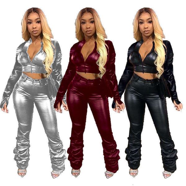 leather tracksuits h3595 women's cardigan zipper pleated leisure sports suit, Gray
leather tracksuits h3595 women's cardigan zipper pleated leisure sports suit, Gray
